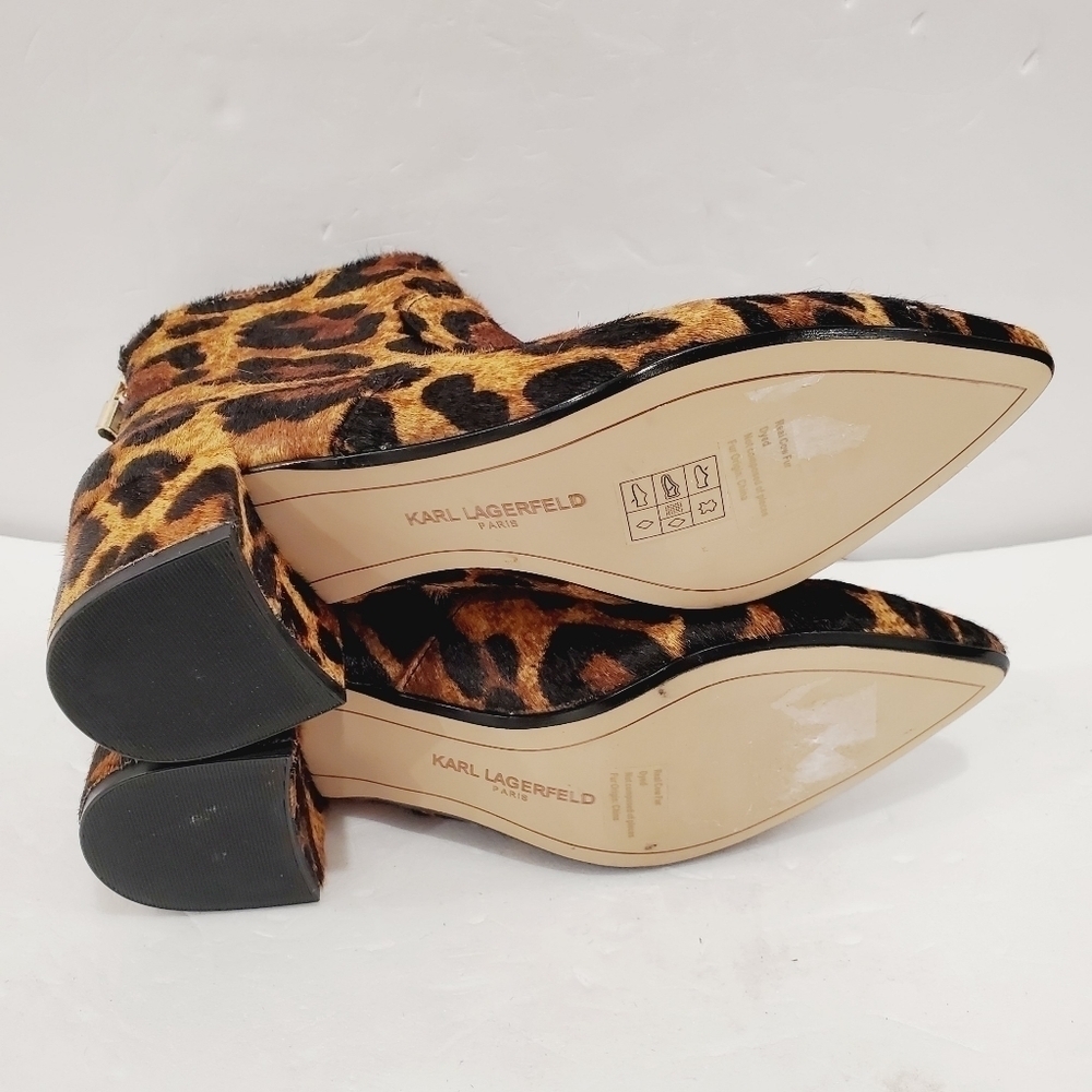 NWD Karl Lagerfeld Maude Leopard Print Ankle Bootie - Picture 6 of 7
